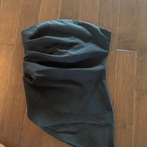 Black bandeau asymmetrical top
